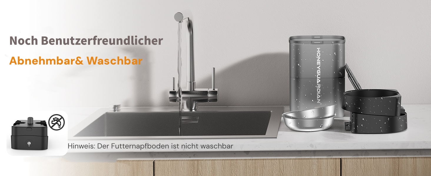 Автоматичний кормушка для котів та собак з Wi-Fi, 5L, 1-6 прийомів їжі, сенсор низького рівня корму, чорний