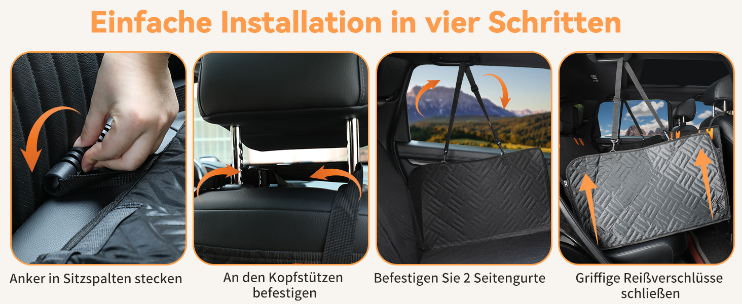 Захисний килимок на заднє сидіння автомобіля для собак, водовідштовхуючий, антикіготок, з жорстким каркасом, для авто, SUV, вантажівки