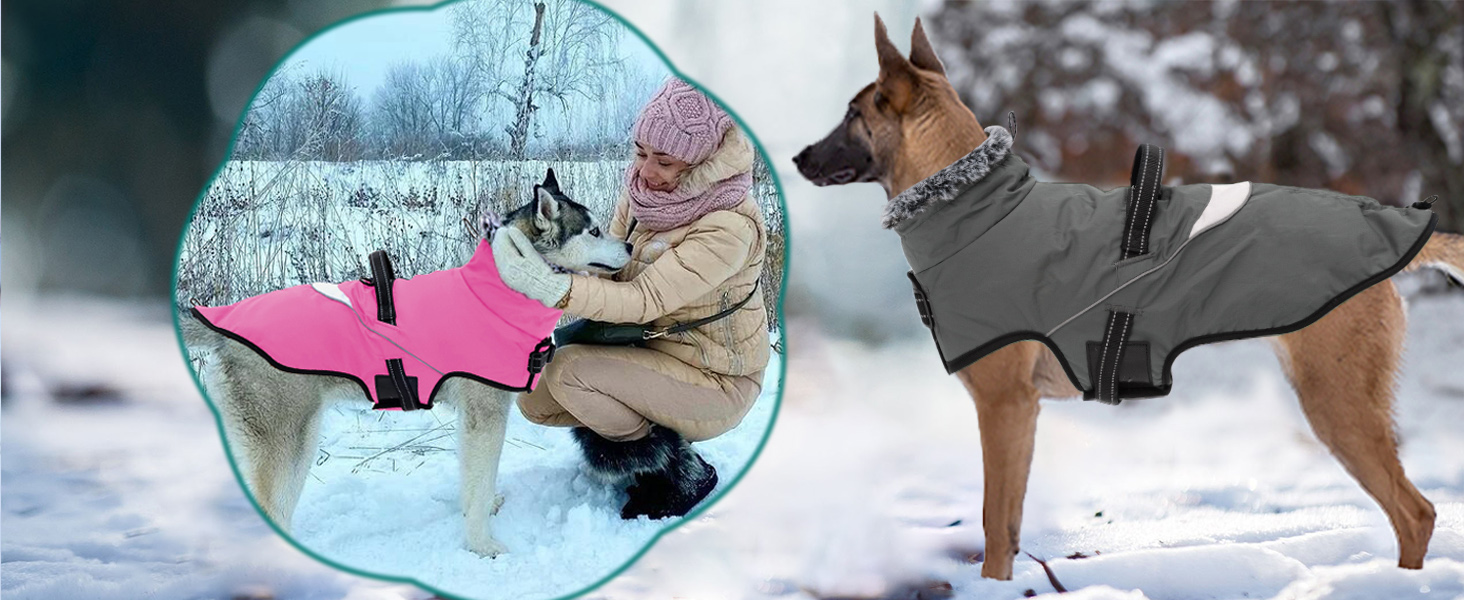 Водонепроникний собачий дощовик LIANZIMAU з шлейкою. Зимовий собачий теплий костюм, флісова куртка, світловідбиваюча сорочка для собак. Підходить для малих, середніх та великих собак. Колір: сірий-зелений