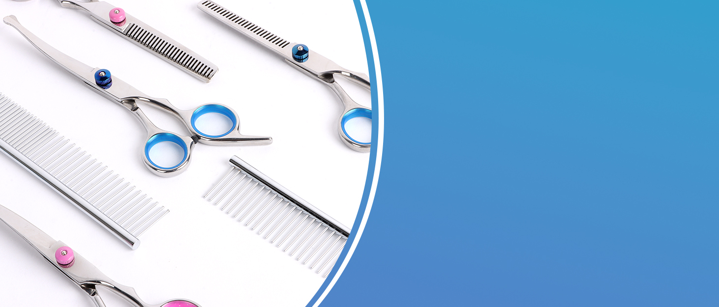 Ножиці для грумінгу собак, ножиці для догляду за шерстю, фінішна ножиця, вигнуті ножиці, з нержавіючої сталі, чорний колір