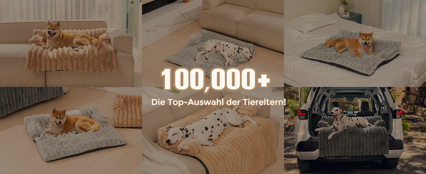 М'яке ліжко для собак Avont з плюшевим покриттям, підходить для собак та котів, знімний та пральний чохол, антиковзаюче дно (Світло-сірий, 105 x 18 x 95 см)