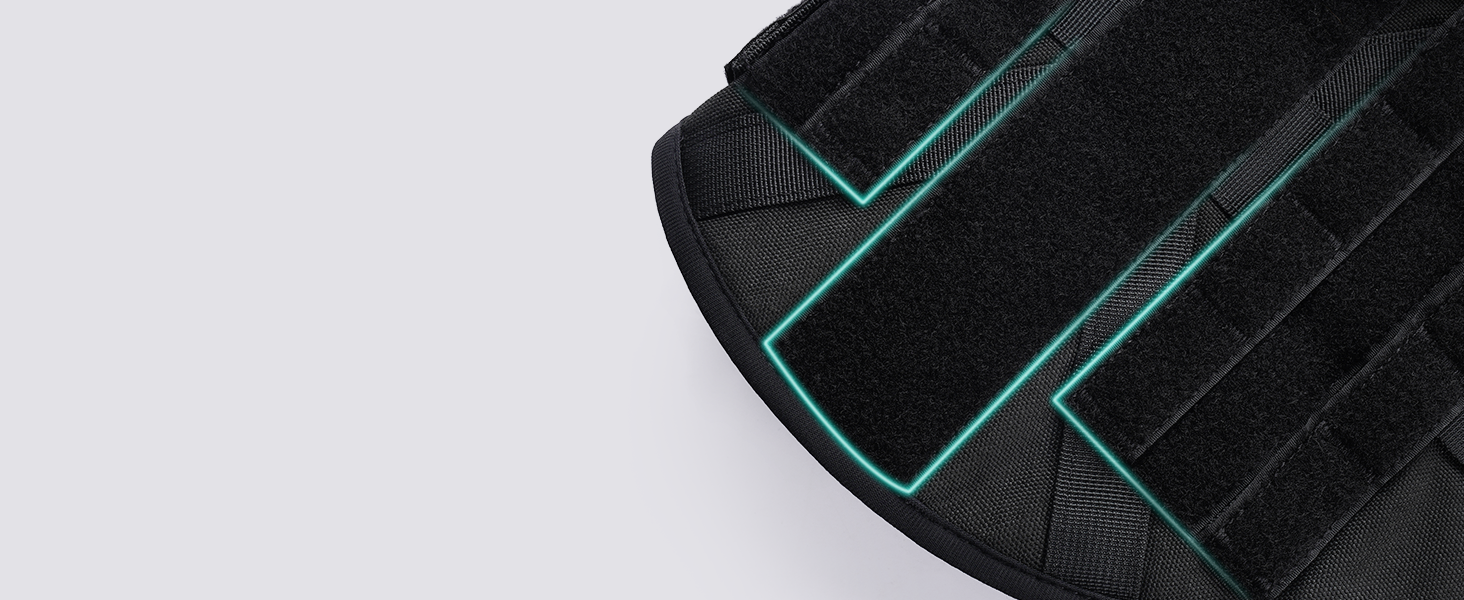 Шлейка для собак Rabbitgoo великих порід, без натягу, тактична з MOLLE, металеві пряжки, дихаюча, військова, чорна, L