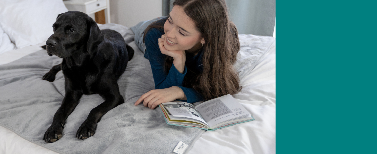 Водонепроникний коврик для собак великих порід - м'який фліс, зручний для дивана, авто, ліжка та захисту меблів, двосторонній, 100 x 120 см, сірий/сірий, фланель/шерпа