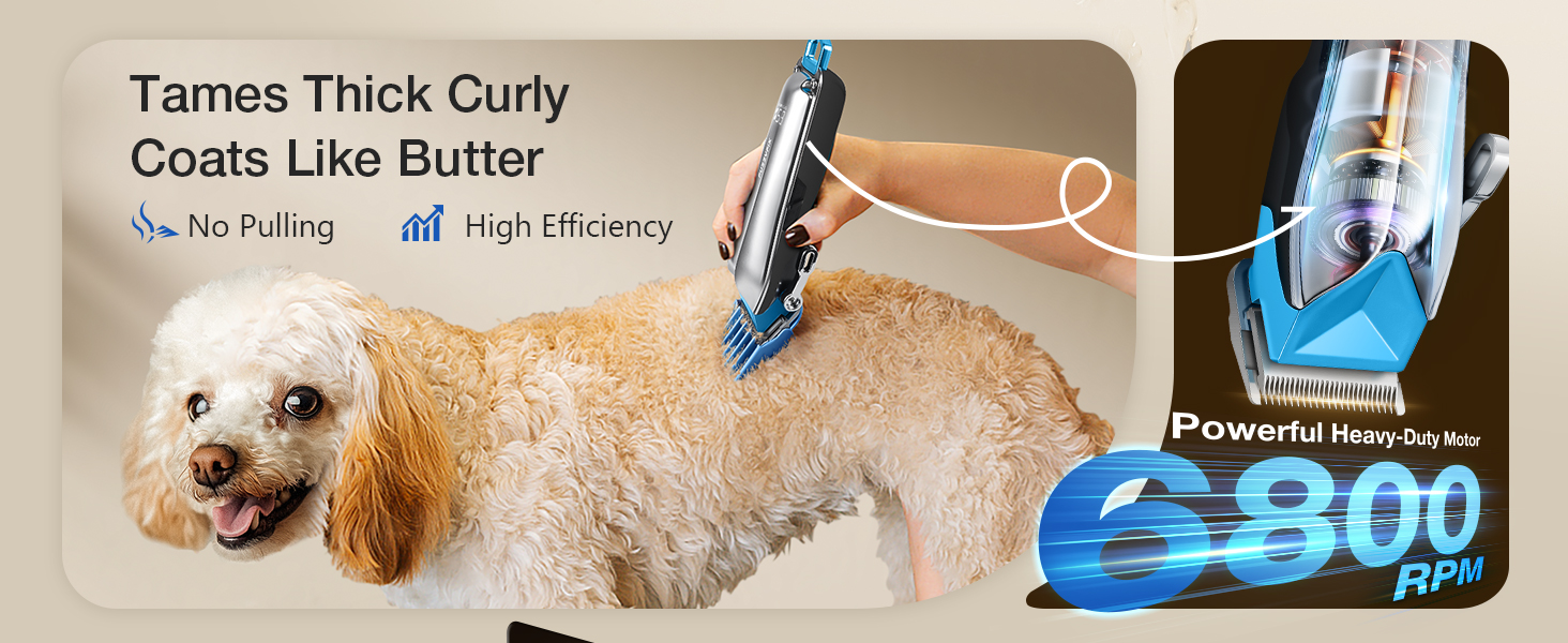 Машинка для стрижки собак FuzzyFix Leise - для густого хутра, акумуляторна, срібна