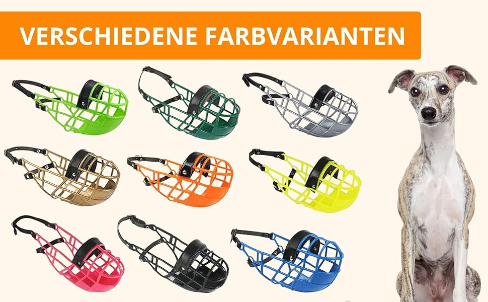 Нашийник-маска для грейхаундів (довгоносі) 101 Windhund – легкий, дихаючий, безпечний для прогулянок, ветеринара та захисту від отруєнь. Міцний та довговічний. Синій.