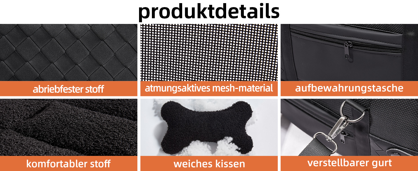 Транспортна сумка для собак та котів: переноска для тварин до 6 кг, з підстилкою та сталевим каркасом, чорна