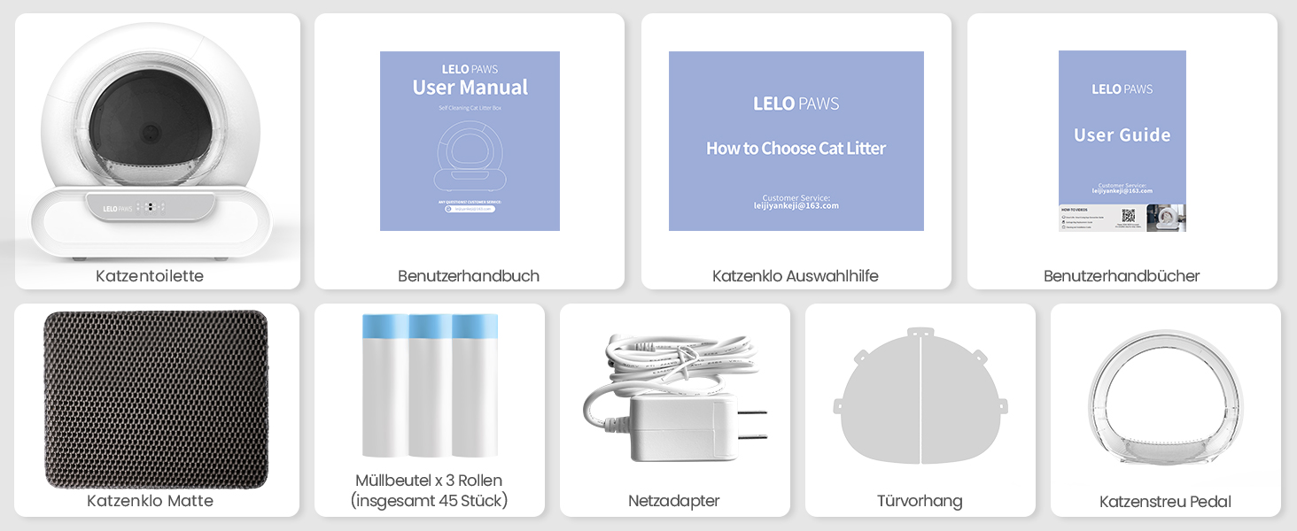 Автоматичний лоток для котів LELO PAWS, 65л, самоочищення, з контролем запаху, керування через APP, електричний, XXL, для кількох котів, білий