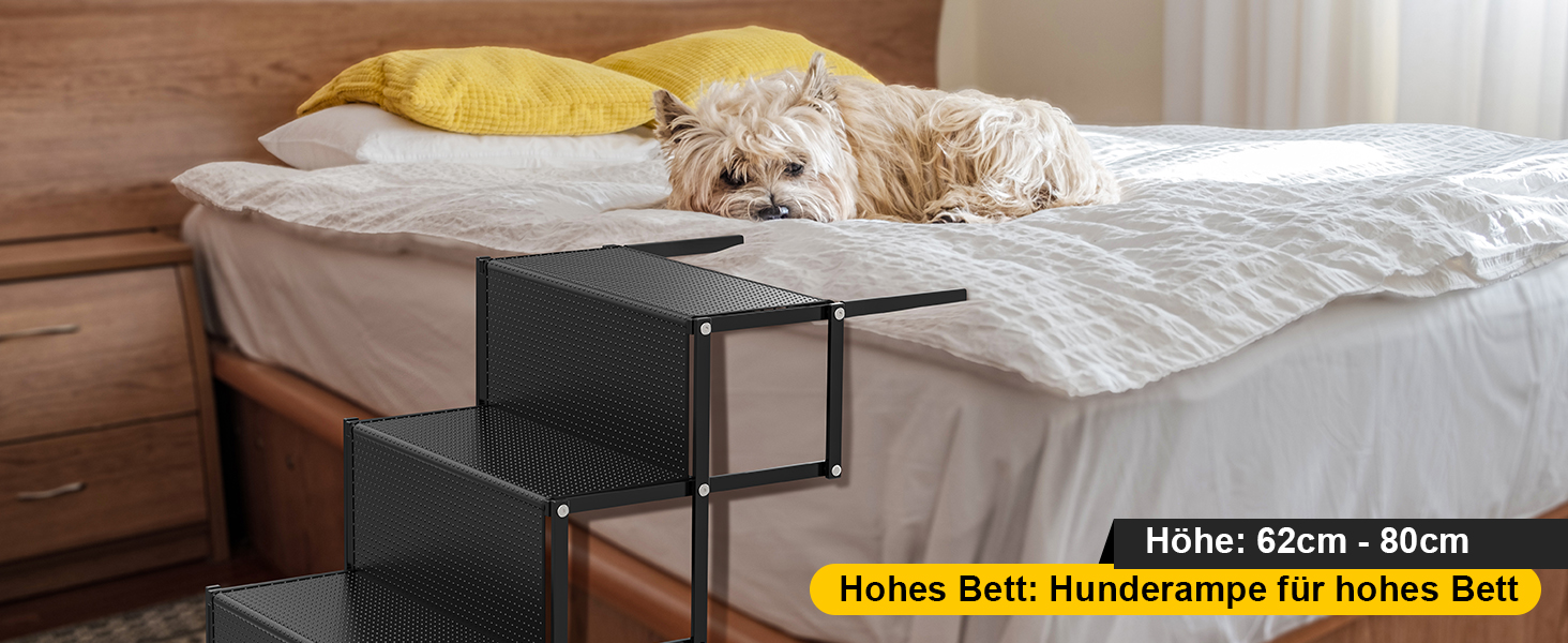 Сходинки для собак XARILK - 5-ступенева складана трепетка з алюмінію, до 110 кг, 44 см, для авто, позашляховиків, ліжок та вантажівок