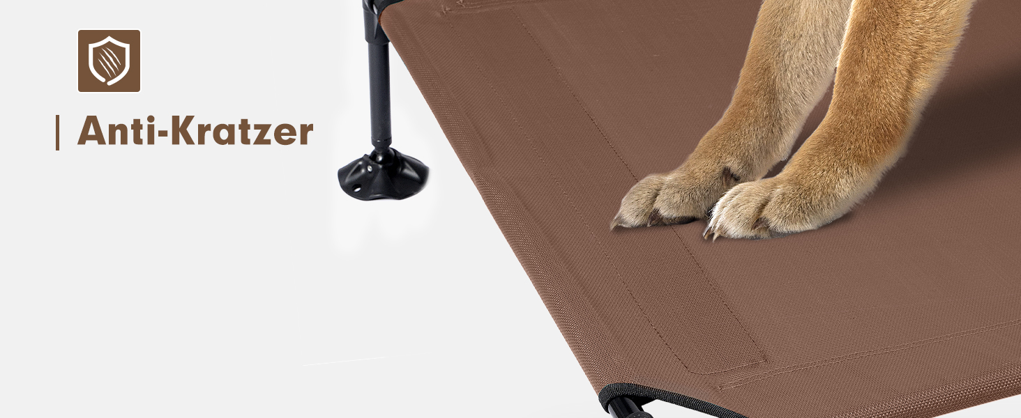 Лежанка для собак Snagle Paw з дахом, піднятий дизайн - стабільне ліжко для собак з антиковзними ніжками, широка тінь - водонепроникна для великих собак, для дому/на вулицю, кемпінг та сад, коричнева, 106 x 84 x 76 см