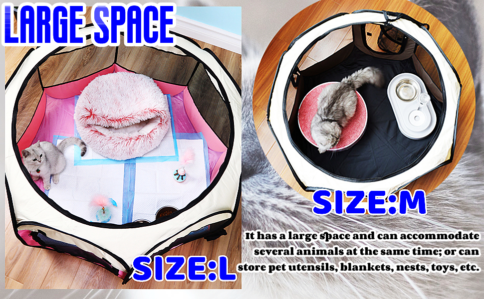 Кішка-бігове колесо Floving для домашніх тварин, складане, для використання в приміщенні та на вулиці, 8 прикрас, водонепроникне (M)