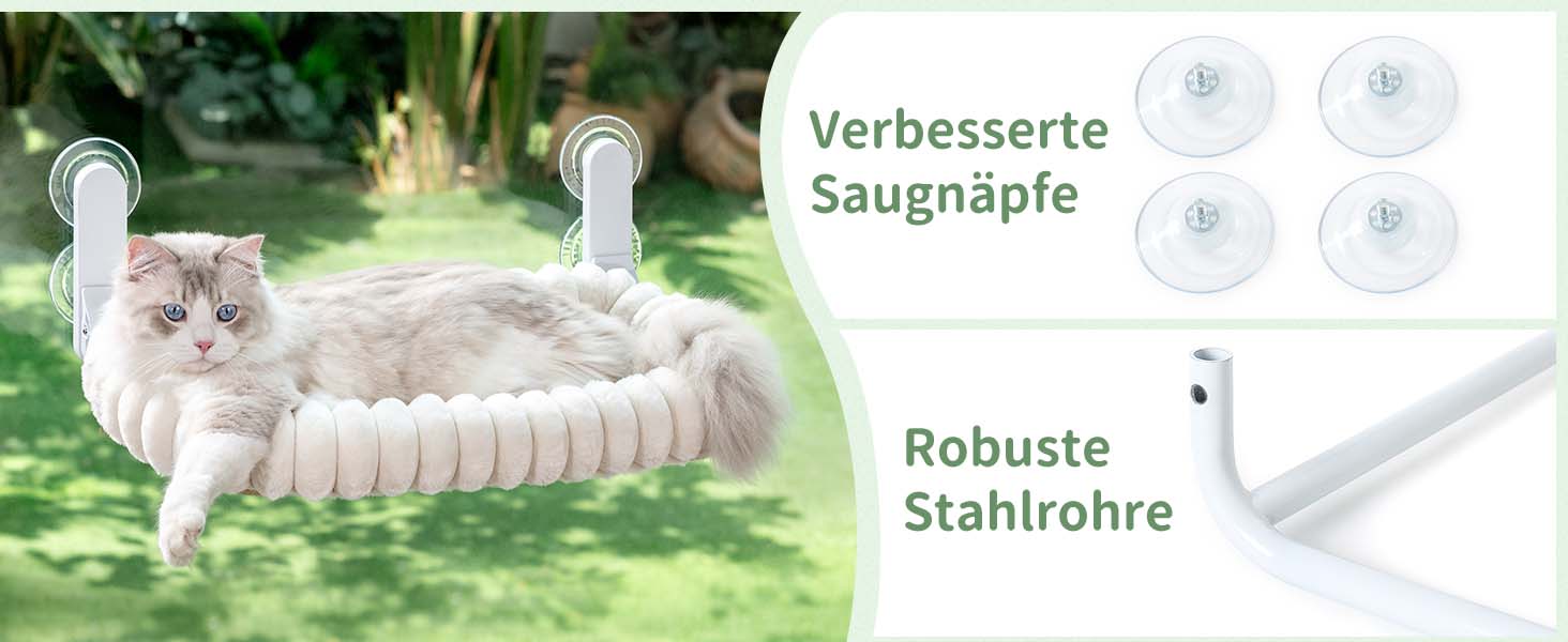 Ліжко для котів GUUSII HOME на вікно, розкладне, з кріпленням на віконну раму, до 18 кг, біле (M)