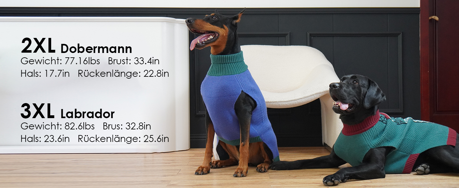 Пуловер для собак Katzinst з коміром-стойкою, зелений, 3XL XXXL. Легкий та теплий пуловер для великих собак, без рукавів, зимовий одяг для собак
