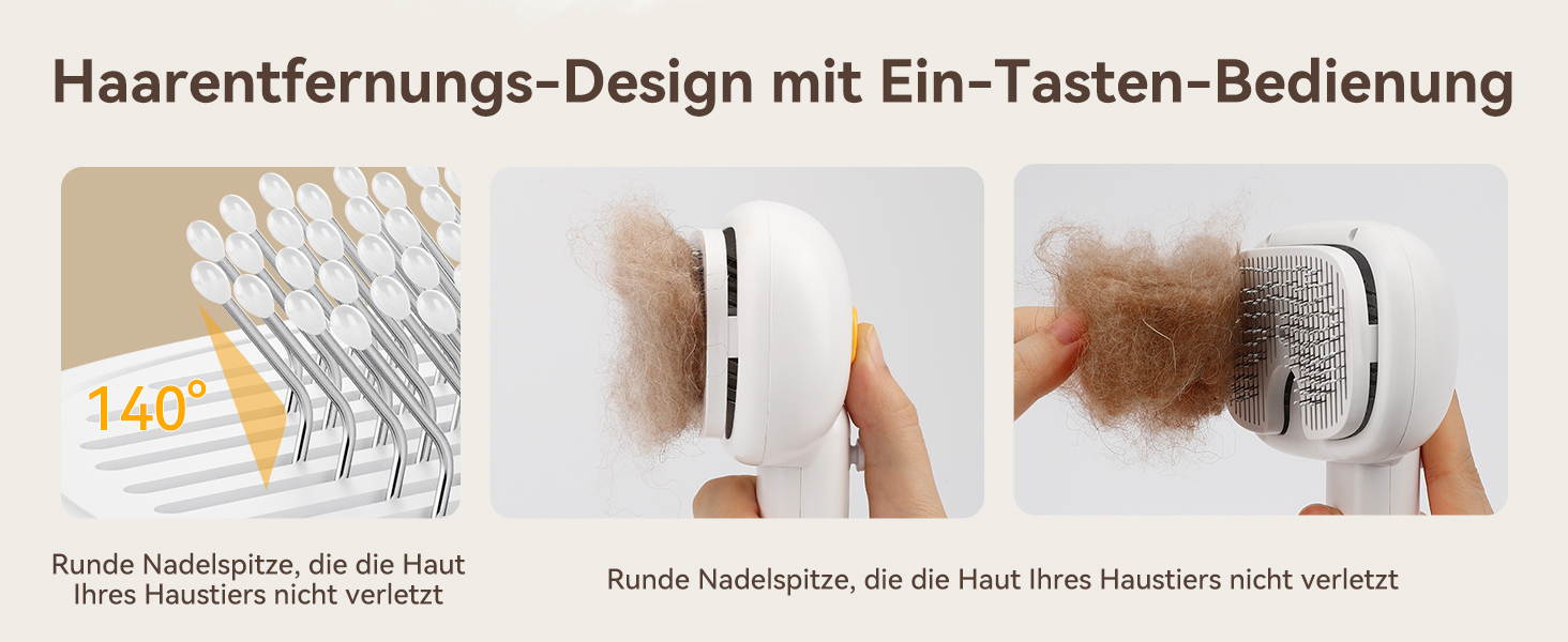 Щітка для котів ROJECO з парою, багатофункціональна, 3-в-1 проти підшерстка та ковтунів, 3 режими розпилення, самоочищення, для довгошерстих та короткошерстих котів та собак, білий колір