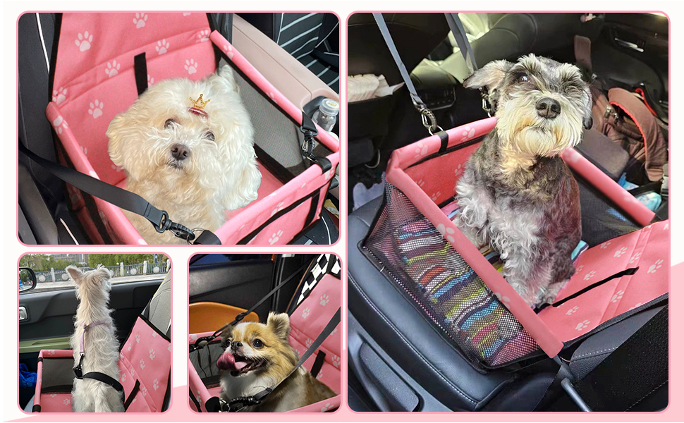 Автомобільний лежак для собак та котів, Oxford, 40x32x24 см, рожевий