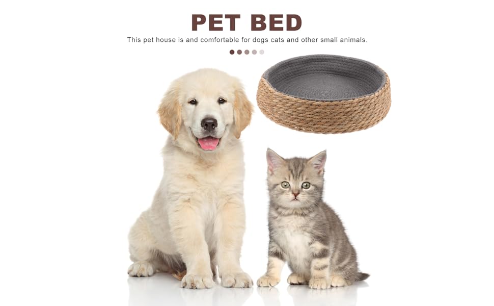 Кругле плете́не ліжко для котів та собак. Натуральне плетіння, будиночок для тварин, прохолодне та дихаюче ліжко, легко мити та підтримує тепло.