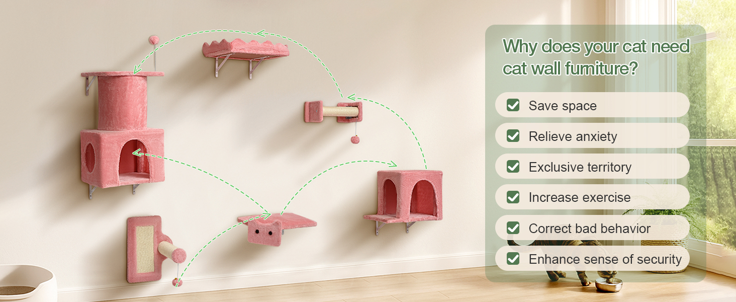 Комплекс для котів BYBYME з гамаком, ліжком та каналом, 6 предметів, рожевий