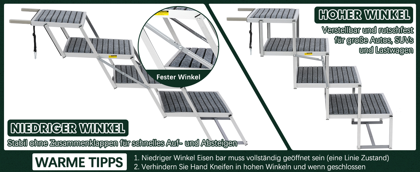 Сходинка для собак у машину з килимком, широка, 4 сходинки, складана, до 100 кг, для вантажівок та SUV