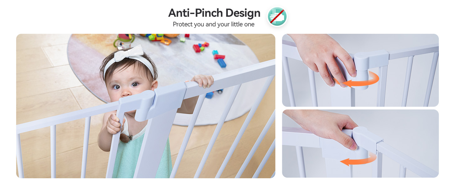 Захист для дверей COMOMY з дверцятами для котів, 75-103 см. Захист для собак та котів без свердління, автоматичне закриття, розширюваний, білий