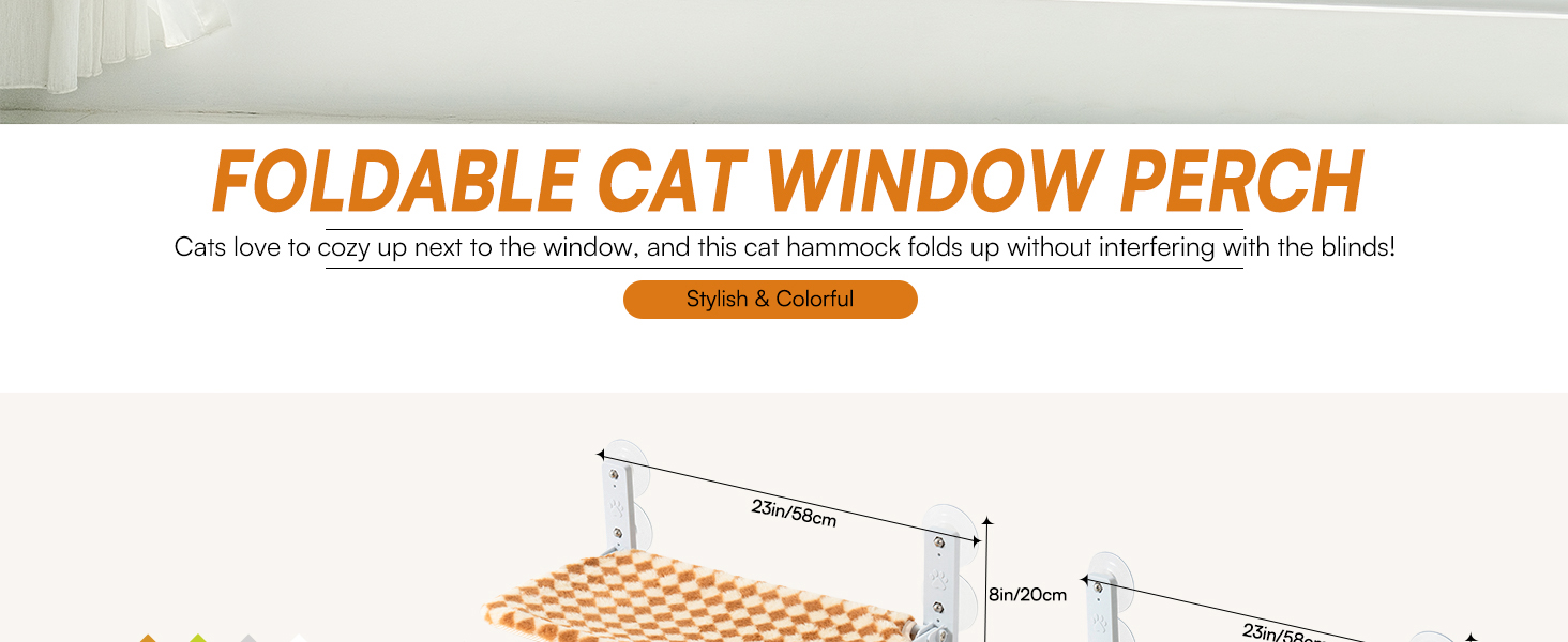 Кішка гамак для вікна MEWOOFUN 54x30 см, розкладний, до 18 кг (сірий, середній)