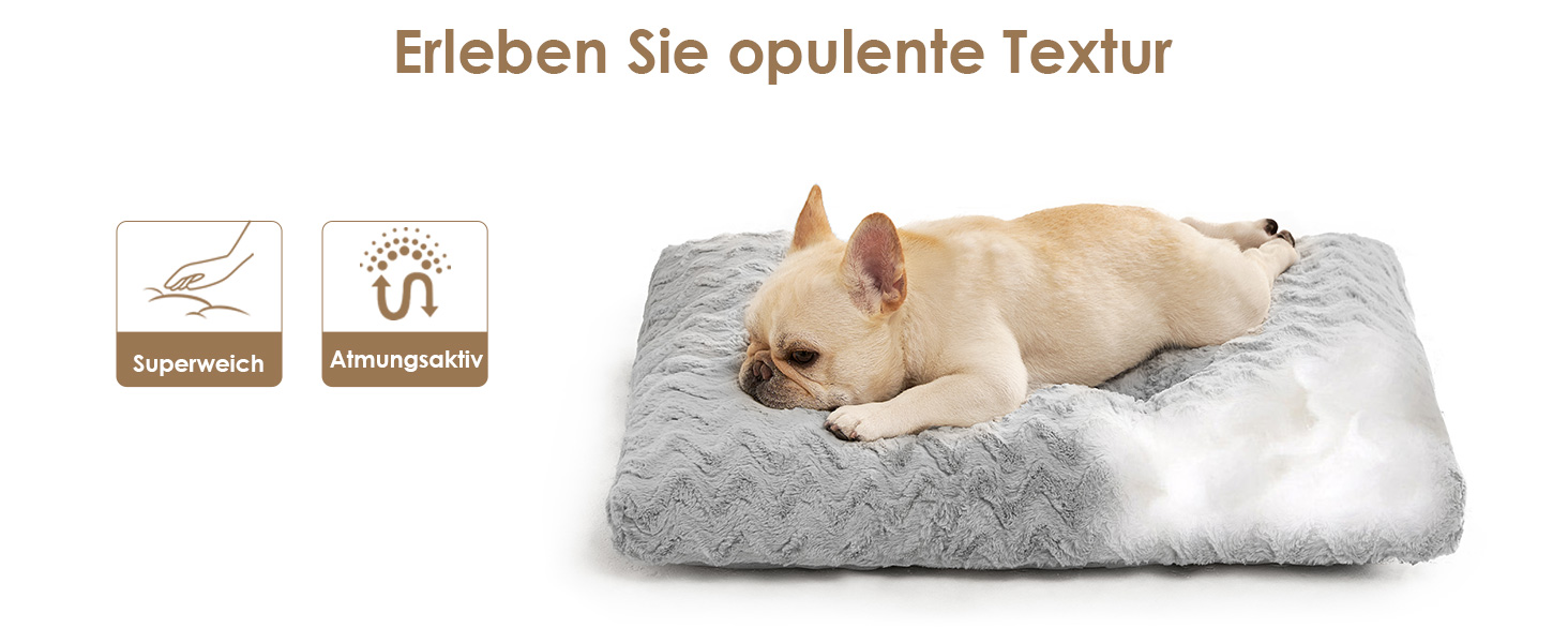 Килимок для собак великих порід, 104x68 см, XL, з штучним хутром та льоном, сірий, 104 x 68 x 10 см