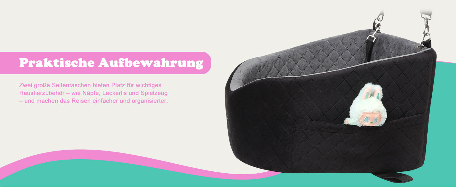 Автомобільний лежак для собак iPetba: комфортний, миючий, для собак до 15 кг, чорний