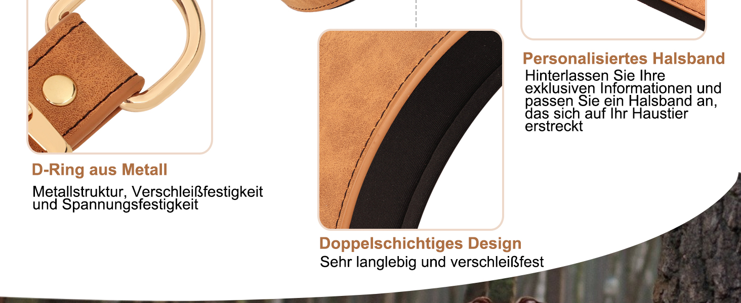 Нашийник для собак середніх та великих порід PET ARTIST з міцної шкіри PU, регульований, з металевою застібкою, для Пітбулів та великих собак, чорний, L (43-51 см)