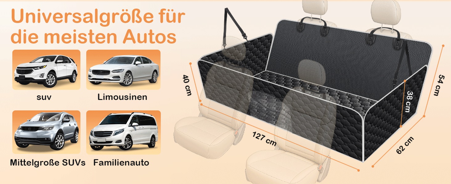 Водонепроникний килимок для собак у машину Taygeer з жорсткою основою, 127x156 см, чорний