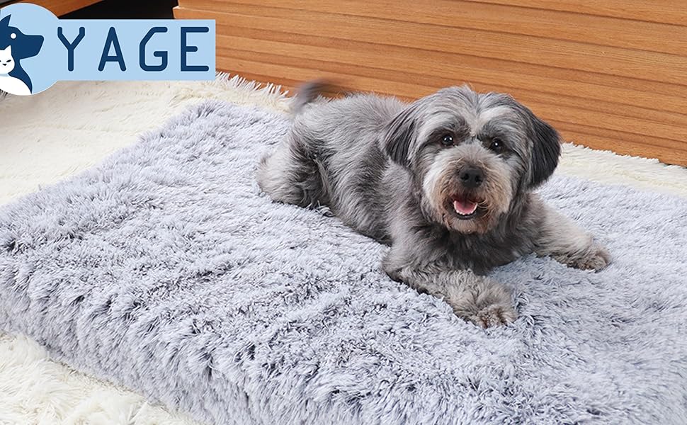 Велике собаче ліжко YAGE, миючий матеріал, ортопедичне ліжко, матрац для собачого будки, довге плюшеве ліжко, заспокійливе ліжко для собак, що бояться (L-90 см, сірий) L-90x70CM сірий