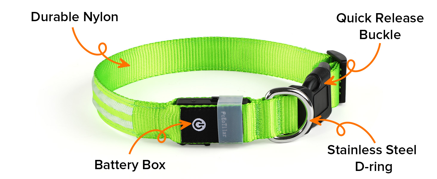 Світлодіодний нашийник для собак Leuchthalsband PcEoTllar, зарядний, 3 режими світіння, водонепроникний, регульований, для малих, середніх та великих собак, блакитний (TC5000), L (48-60 см)