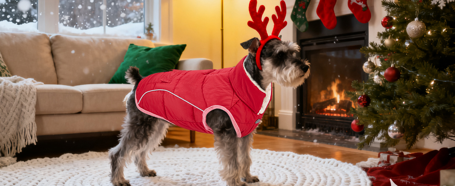 Зимовий одяг для собак SlowTon: теплий пуховий одяг для собак, куртка від снігу з відбиваючими смужками та кишенями, водонепроникний жилет для маленьких та середніх собак, чорний, розмір S