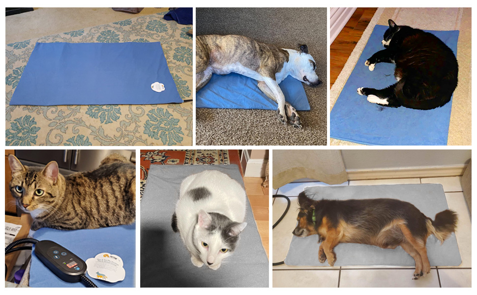 Кішечковий матрац з підігрівом для котів та собак, 6 температурних режимів, таймер 24 год, LED дисплей, безпечний, бічний кабель, 60x90 см, сірий