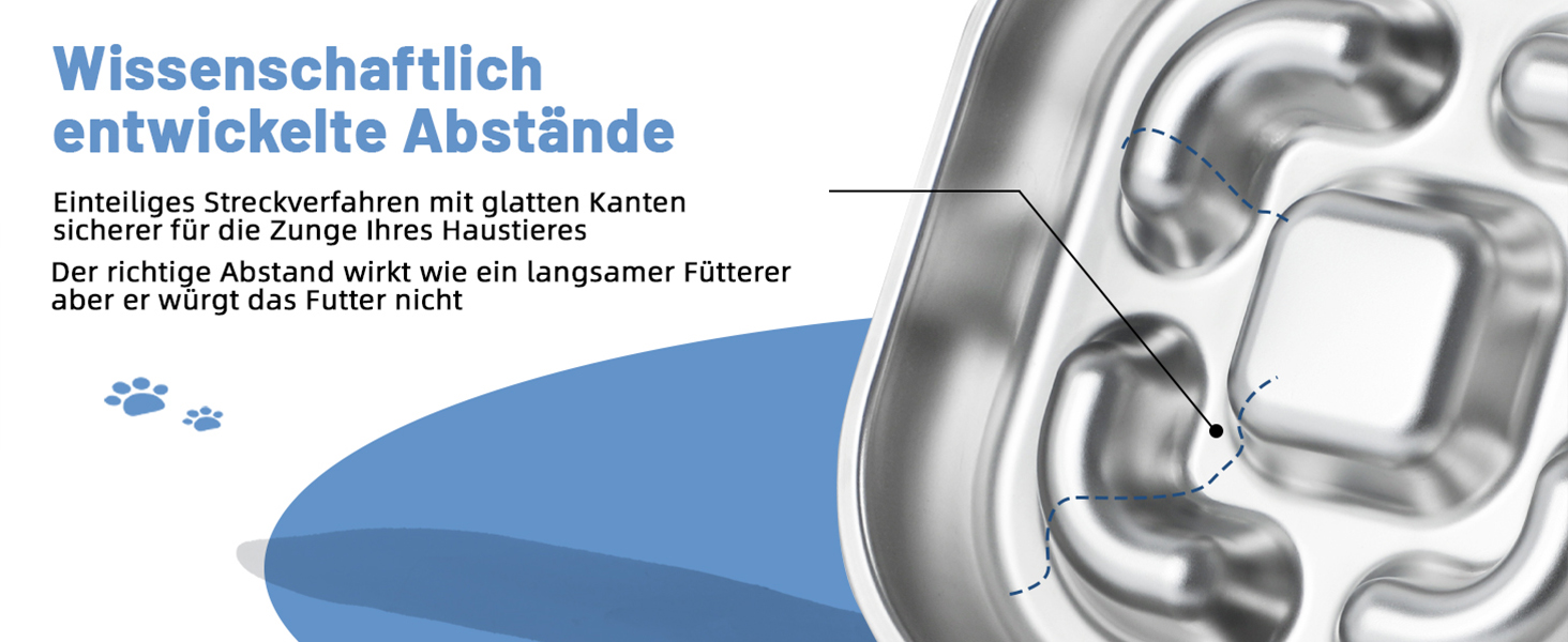 Антислизька годівниця для собак Nayelf з нержавіючої сталі 304, з силіконовим дном, 23*23*4.5 см
