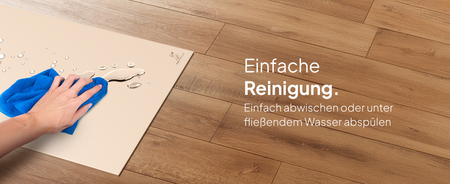 Підкладка під миску для кота Pretty PAW® 60x40 см - аксесуар для фонтану та миски Pretty Paw | нековзна та водонепроникна, захист підлоги (Бежевий, широка)