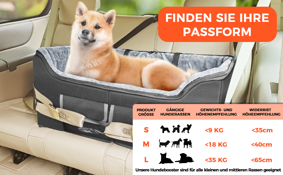 Автокрісло для собак Babenest, чорне, L - стабільне, для кількох тварин, з ременями безпеки