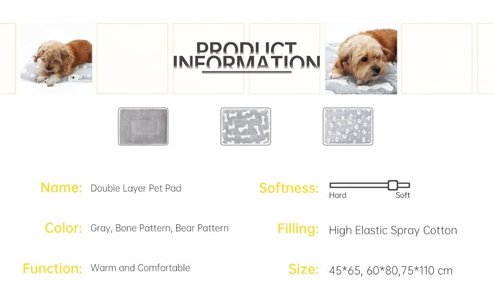 Килимок для собак та котів, 60x80 см, сірий - м'який, дихаючий, машинного прання