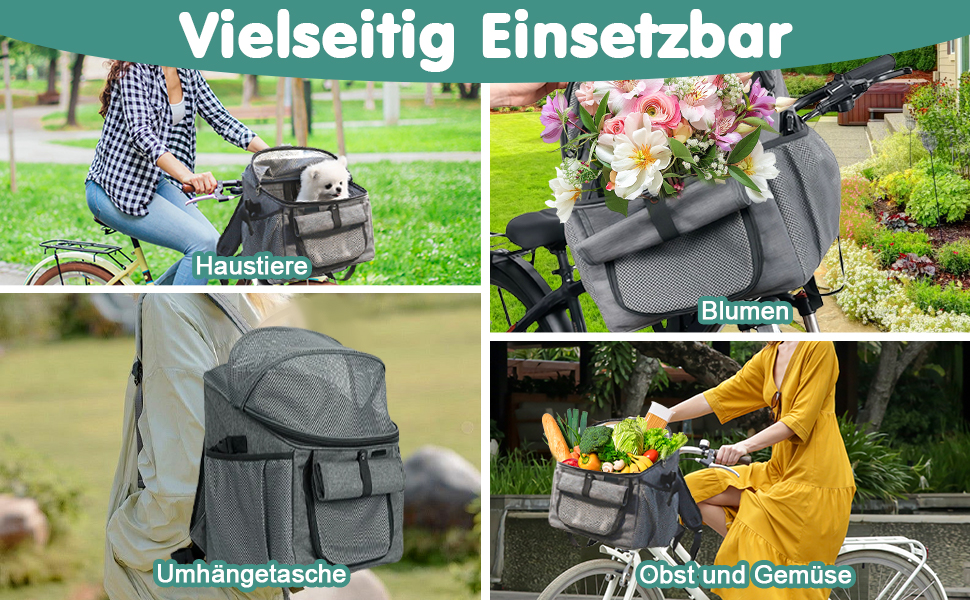 Фahrradtasche GAESHOW для тварин: знімний велосипедний кошик для собак, котів, з м'яким знімним сидінням, для кемпінгу та відпочинку на природі