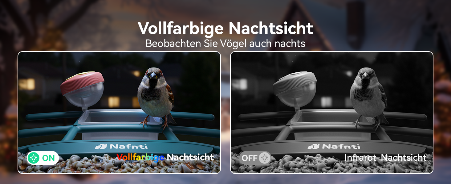 Сонячна годівниця для птахів з камерою 2K, з AI розпізнаванням понад 10 000 видів, об'єм 1.8L, IP65 водонепроникна, Wi-Fi 2.4 GHz/5 GHz, нічне бачення, подарунок для любителів птахів