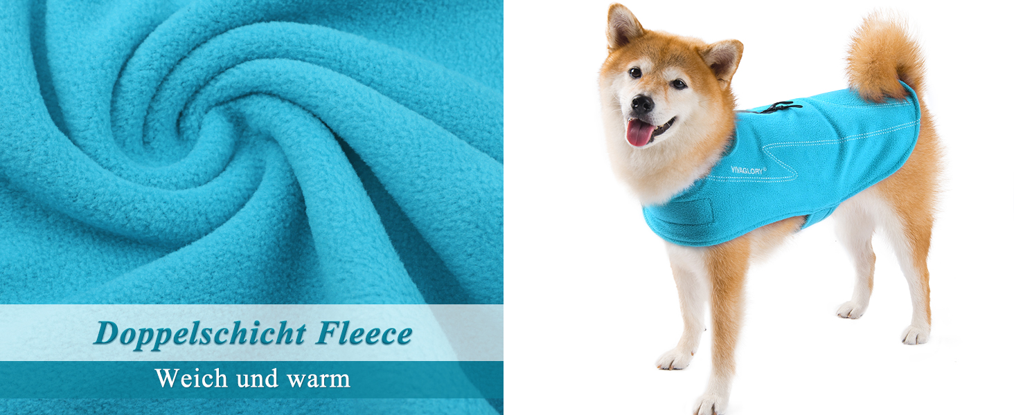 Тепла куртка VIVAGLORY для собак на зиму, флісова жилетка з застібкою-липучкою та отвором для повідка, світловідбиваюча, регульована, S, Бежевий