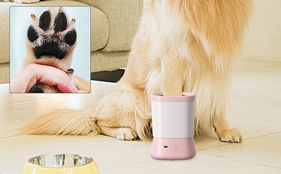 Автоматичний мийка лап для собак, сіра. Без розбризкування, 2 швидкості, для дому, подорожей, активного відпочинку