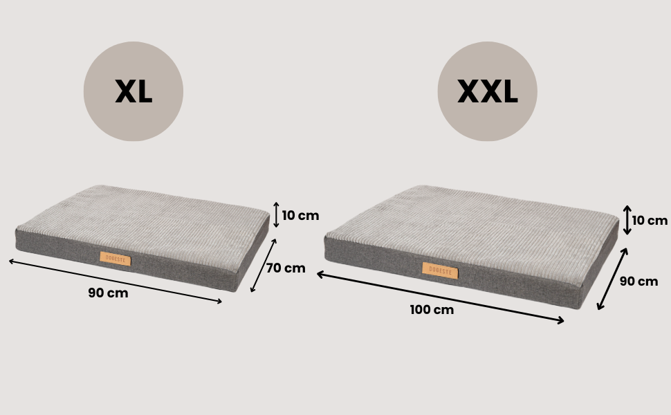 Ортопедичне велике ліжко для собак, подушка для собак, матрац для собак з пральною наволочкою, щадяще для суглобів, собаче ліжко/матрац з можливістю гравіювання імені (сірий, L 90 см x W 70 см x H 10 см)