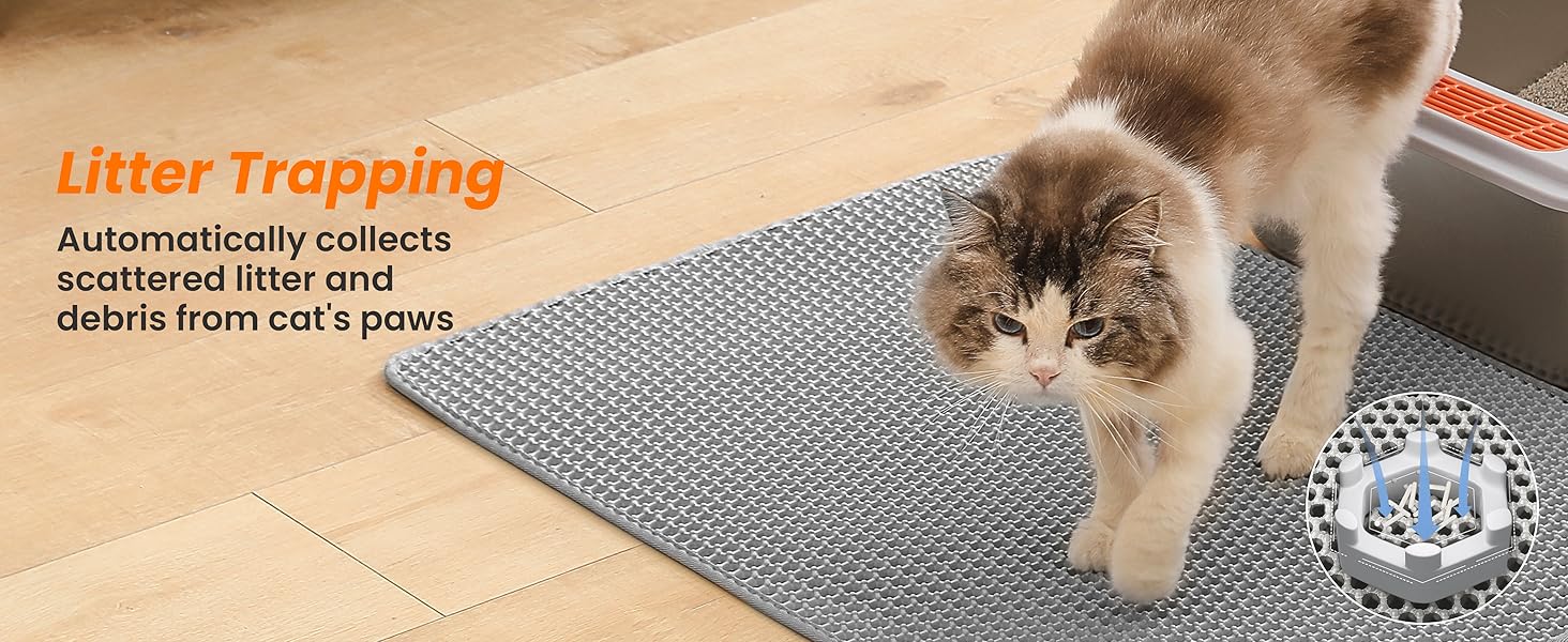 Килимок для котячого туалету Petinstinct, 116x66 см, XXL, сірий