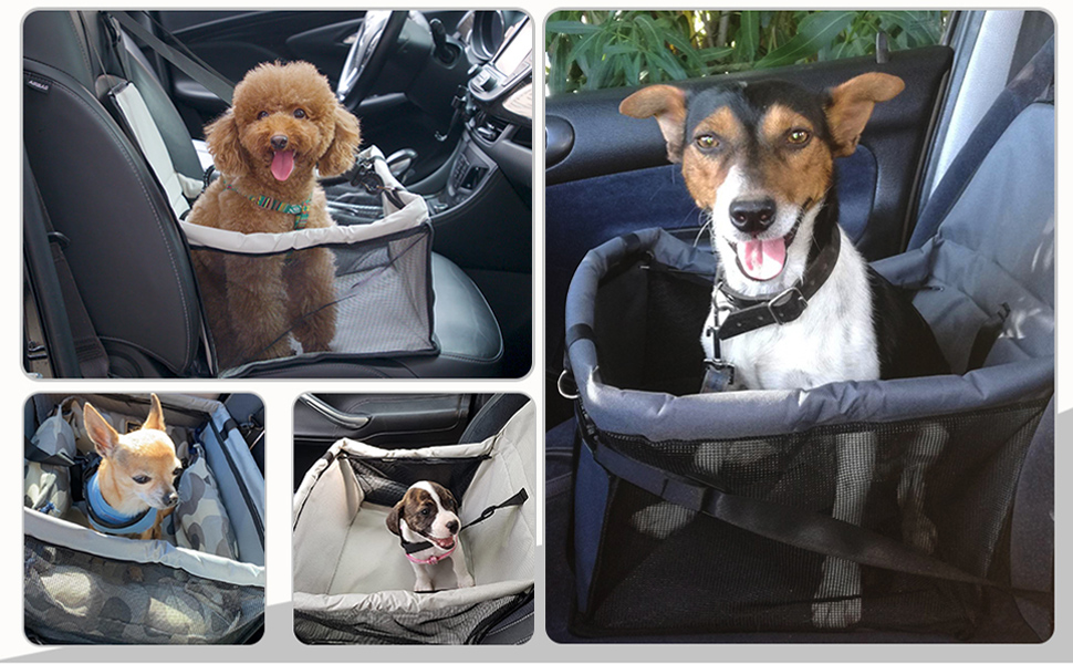 Автомобільний лежак для собак, міцний, з оксфордської тканини, дихаючий, з можливістю прання, складаний, сірий, 40x32x24 см