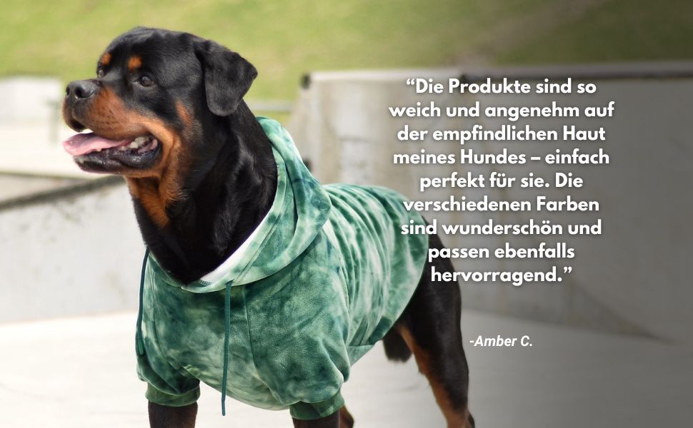 Світшот для собак Spark Paws з капюшоном, преміум-якість, м'який велюр, комфортний крій, заспокійливе флісове підкладка, підходить для всіх порід, Green Skydye, розмір 3XL (27-36 кг)