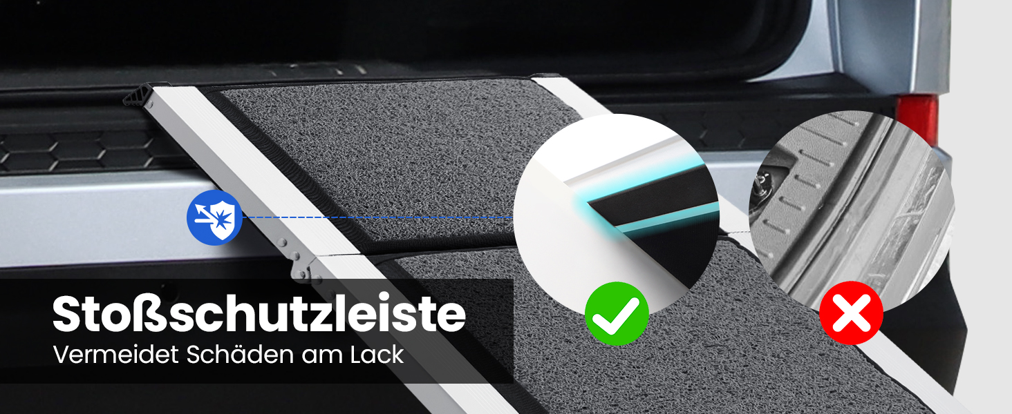 Східці для собак DAISTERN, розкладні, 170 x 44 см, з м'яким килимом, металевий каркас, для собак маленьких, середніх та великих порід