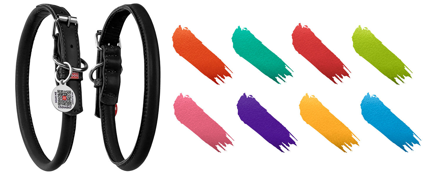 Водонепроникний нашийник для собак WAUDOG: великі, середні та малі породи, регульований, металевий замок, 31-49 см, ширина 25 мм, світловідбиваючий