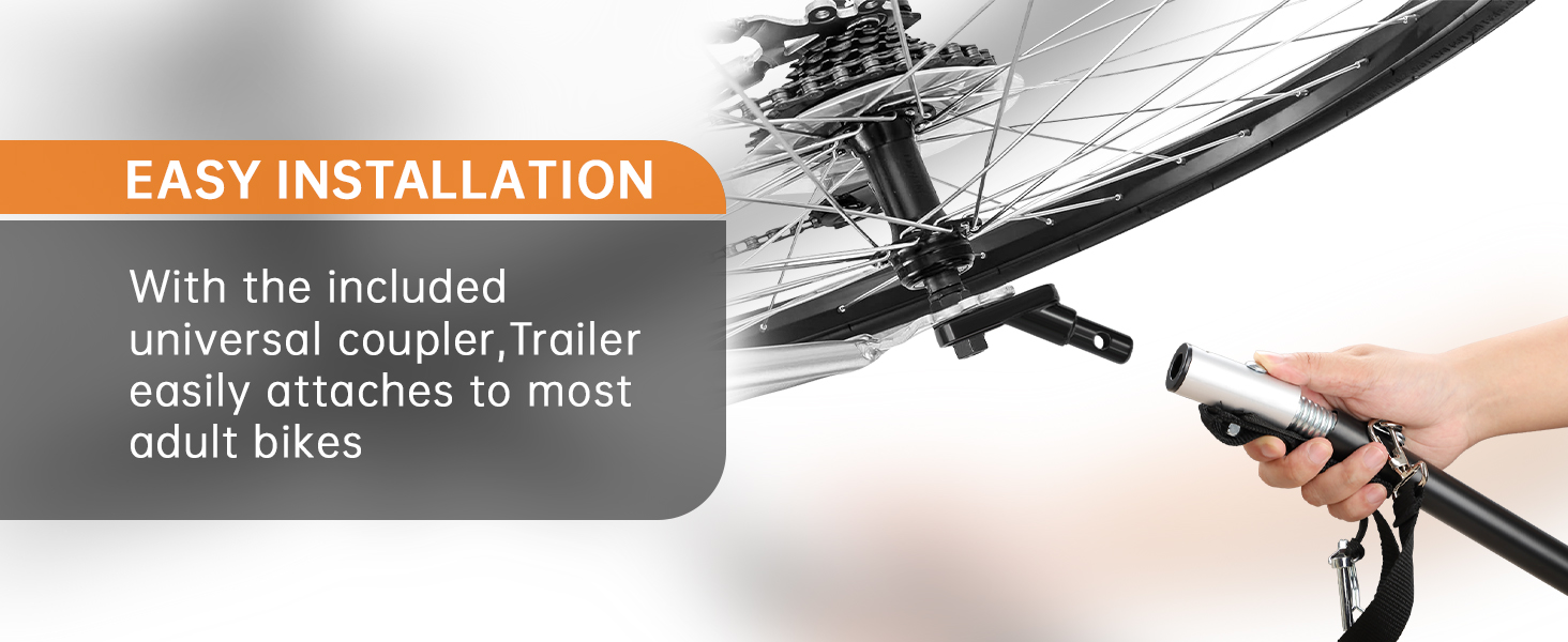 2-в-1 Причіп для собак XXL, Фарбований причіп для собак з дахом, Відбивачі та світловідбиваючі смуги, Універсальний з'єднувальний елемент для велосипеда, Регульована ручка-штовхач, Сірий