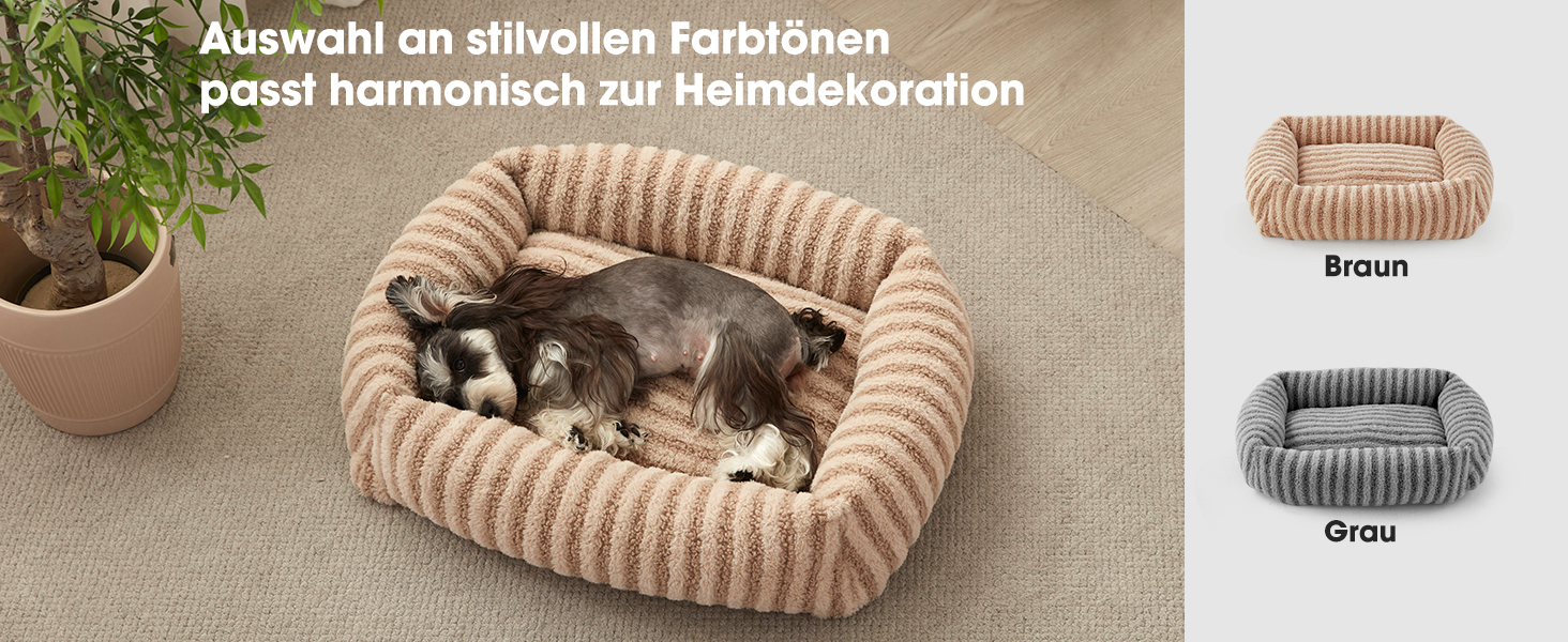 Лежанка для собак середнього розміру, миюча, знімний чохол, тепла, м'яка, заспокійлива, з антиковзаючою основою, 64 x 54 x 18 см, сіра