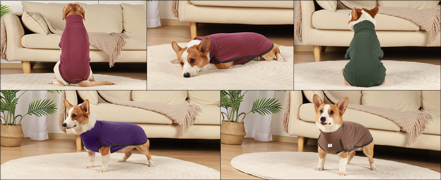 Теплий пуловер для собак, флісовий халат, зимовий халат для собак, пуловер для маленьких, середніх та великих собак - бордовий (S)