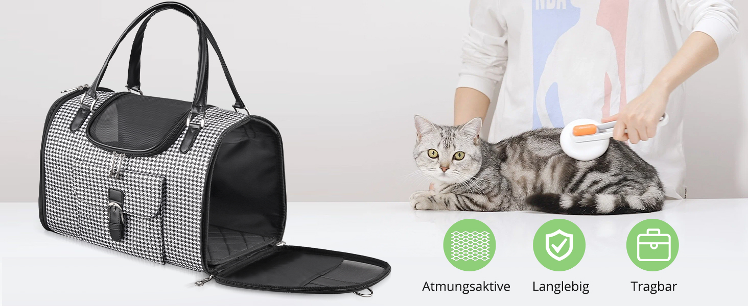 Транспортна сумка для собак та котів TAIKURA, переноска для тварин, дихаюча, з плечовим ременем та кишенями, до 5 кг (40x26x20 см)