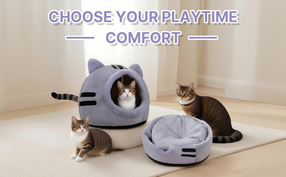 Кішка ліжко для котів, форма кота 40x40x32 см, велика кішка-печера, темно-сірий колір, складне ліжко для котів з пральними подушками, кішка-будиночок для кошенят, маленьких, середніх домашніх тварин, сірий колір